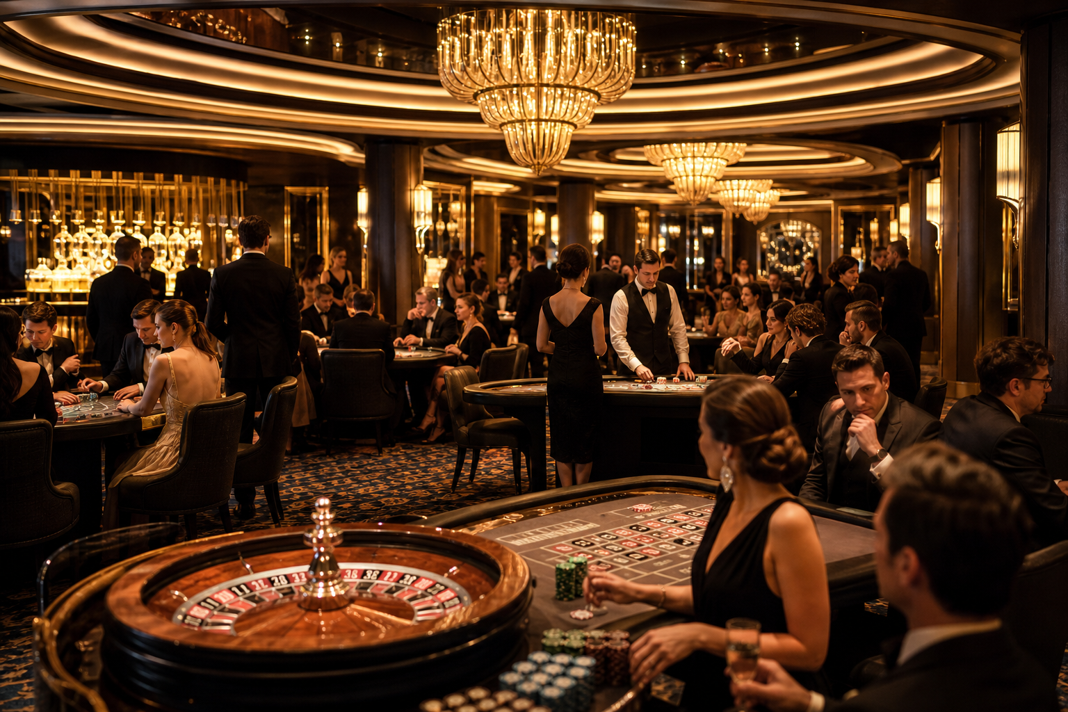 Cocktail bar με ζεστό φωτισμό και επιλεγμένα ποτά