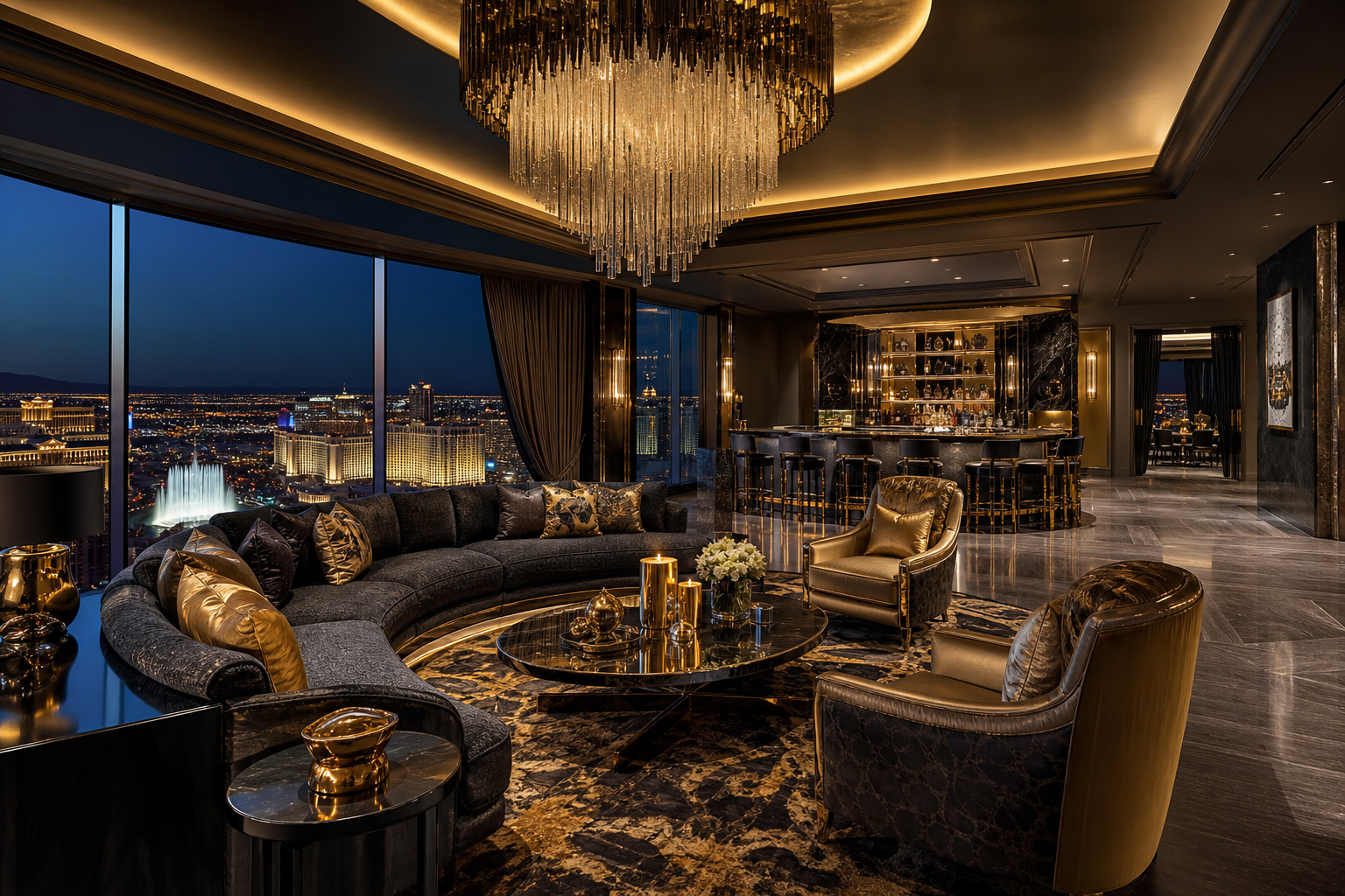 Presidential Penthouse με ιδιωτικό bar και θέα στην πόλη